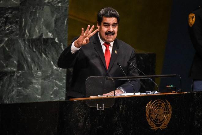 Nicolás Maduro, ditador da Venezuela, discursou na Assembleia Geral da ONU nesta quarta-feira (26), em Nova York, EUA | STEPHANIE KEITH/AFP