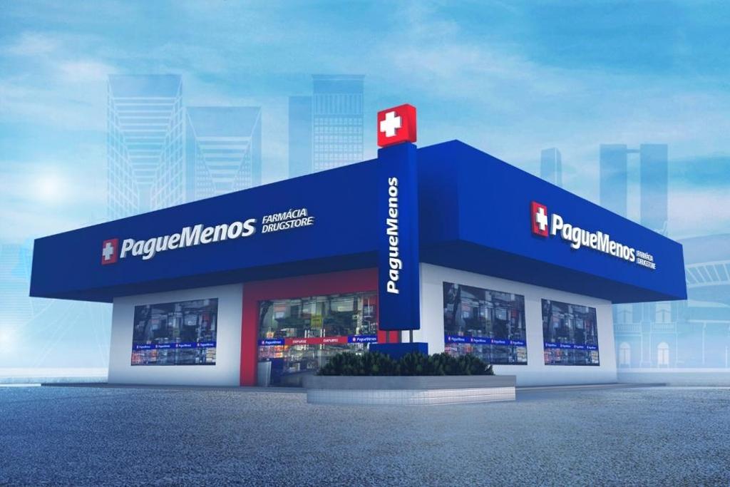 Renderização de loja da rede Pague Menos. | Pague Menos/Divulgação