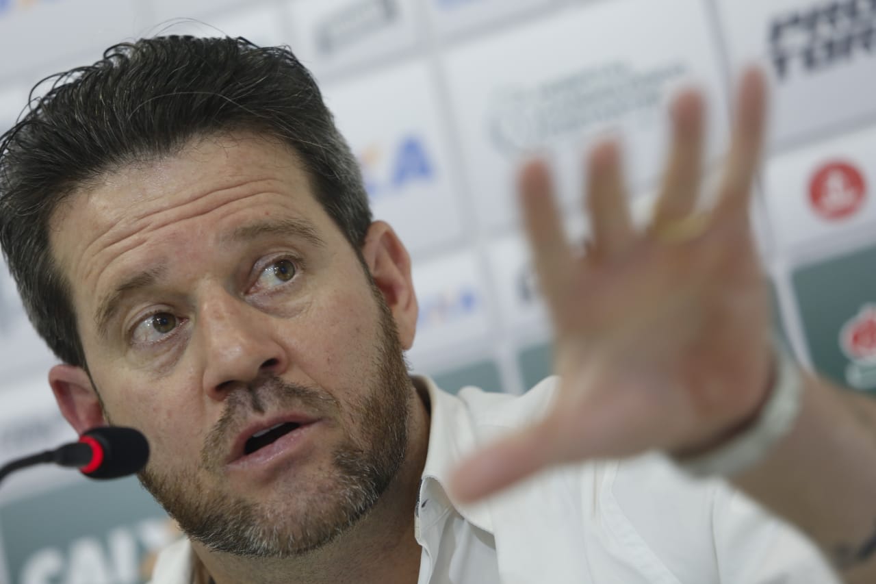 Argel Fucks, na apresentação no Coritiba. | Marcelo Andrade/Gazeta do Povo