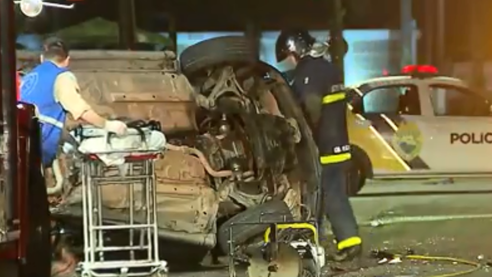 Acidente aconteceu após o carro não parar em uma abordagem policial | Reprodução/RPC