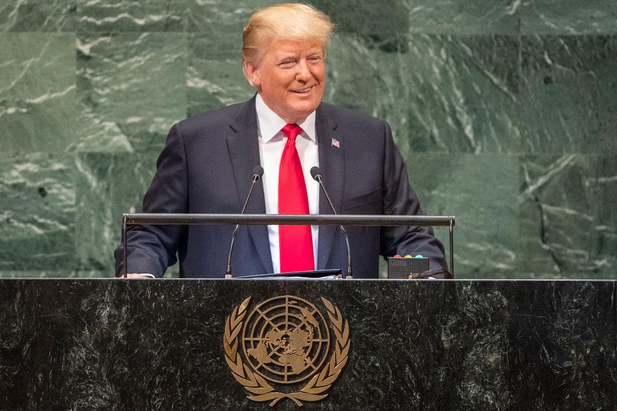 Presidente dos EUA, Donald Trump, discursa durante sessão da Assembleia Geral da ONU | Cia Pak/UN Photo