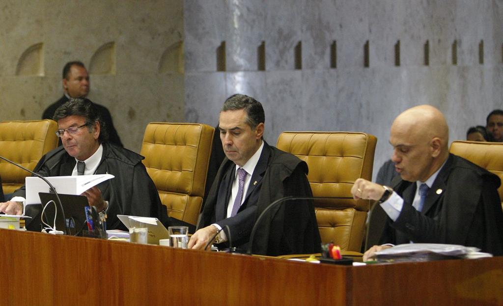 Os ministros do STF Luiz Fux, Luís Roberto Barroso e Alexandre de Moraes (da esquerda para a direita). Barroso foi o único a dar um voto favorável à prática do homeschooling na sessão desta quarta-feira | /