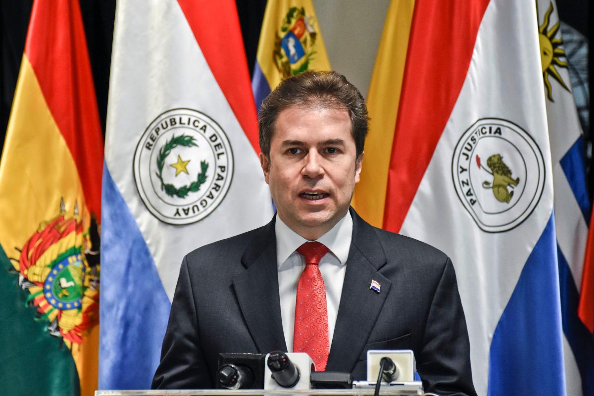 Luís Alberto Castiglioni, ministro das Relações Exteriores do Paraguai, anuncia decisão de transferir embaixada em Israel de Tel Aviv para Jerusalém | NORBERTO DUARTE/AFP