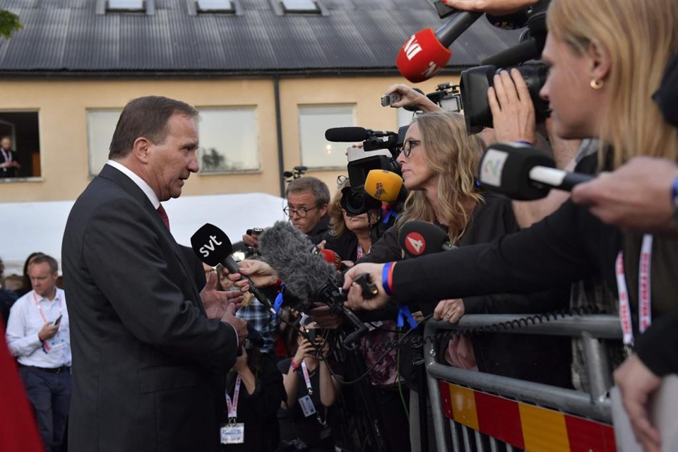O primeiro-ministro Stefan Löfven deverá ter dificuldade para formar novo governo após as eleições deste domingo (9). | JOnas Ekstromer/AFP