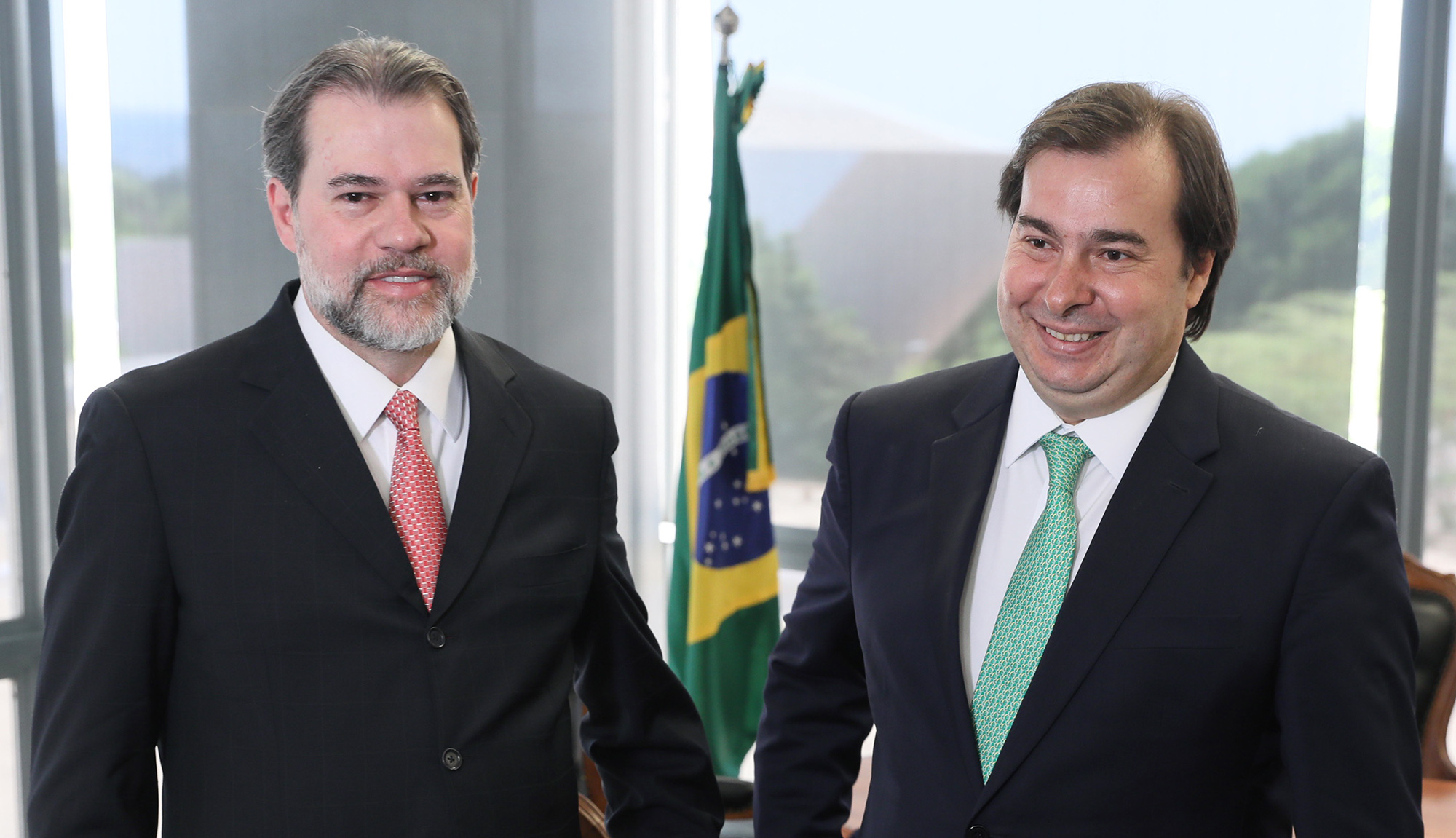 Na primeira audiência como presidente do STF, o ministro Dias Toffoli recebeu o deputado federal Rodrigo Maia, presidente da Câmara dos Deputados | Nelson Jr. /STF