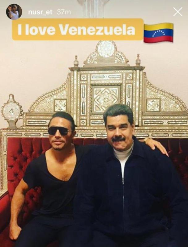 O ditador venezuelano Nicolás Maduro posa com o badalado chef Nusret Gokce | Twitter