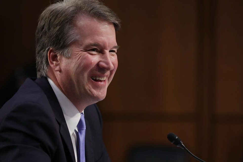 O juiz federal Brett Kavanaugh é fotografado durante sua sabatina de confirmação no Senado dos EUA. | CHIP SOMODEVILLA/AFP