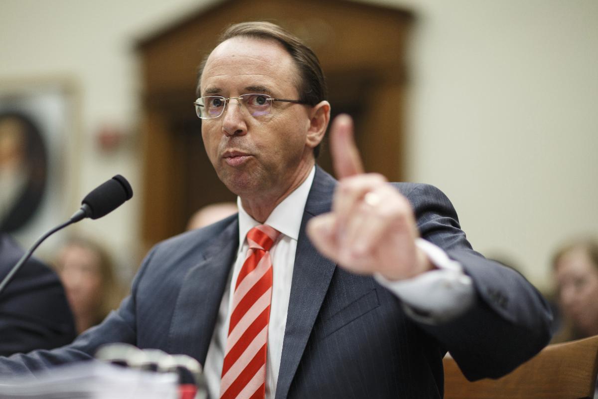 Rod Rosenstein durante audiência no Congresso | Joshua Roberts/Bloomberg
