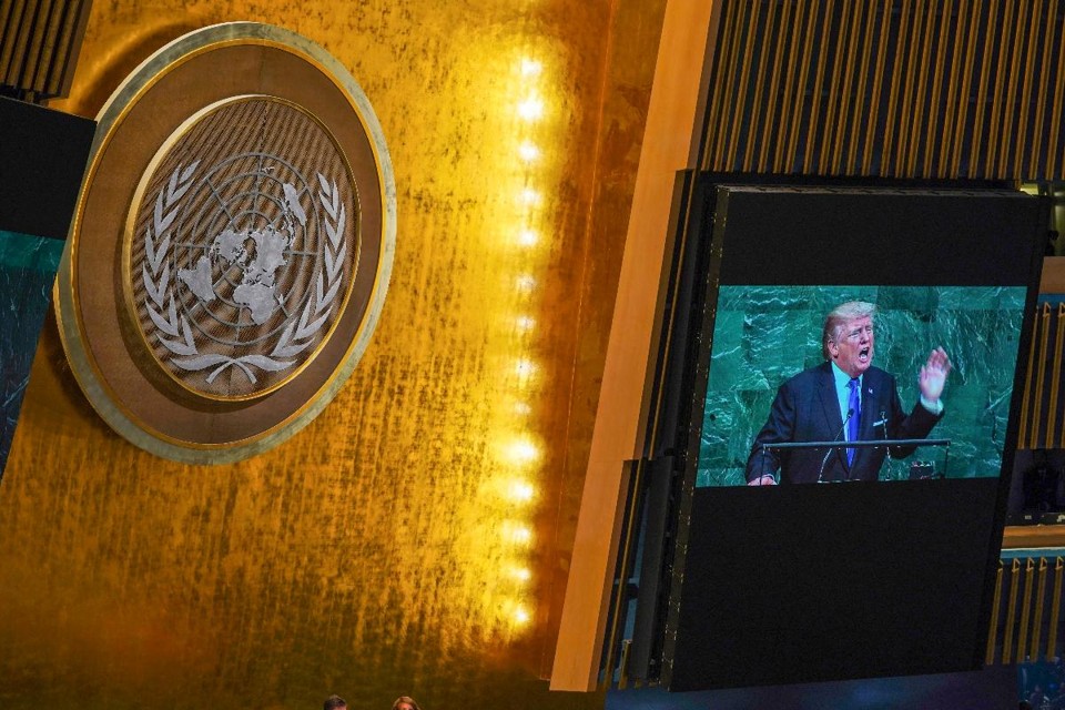 Presidente americano Donald Trump discursa durante a Assembleia Geral da ONU em 2017 | CHANG W. LEE/NYT