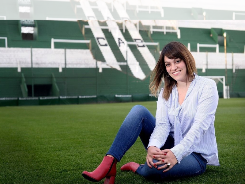 Lucía Barbuto, nova presidente do Banfield, da Argentina. | Reprodução: Mundo Banfield.