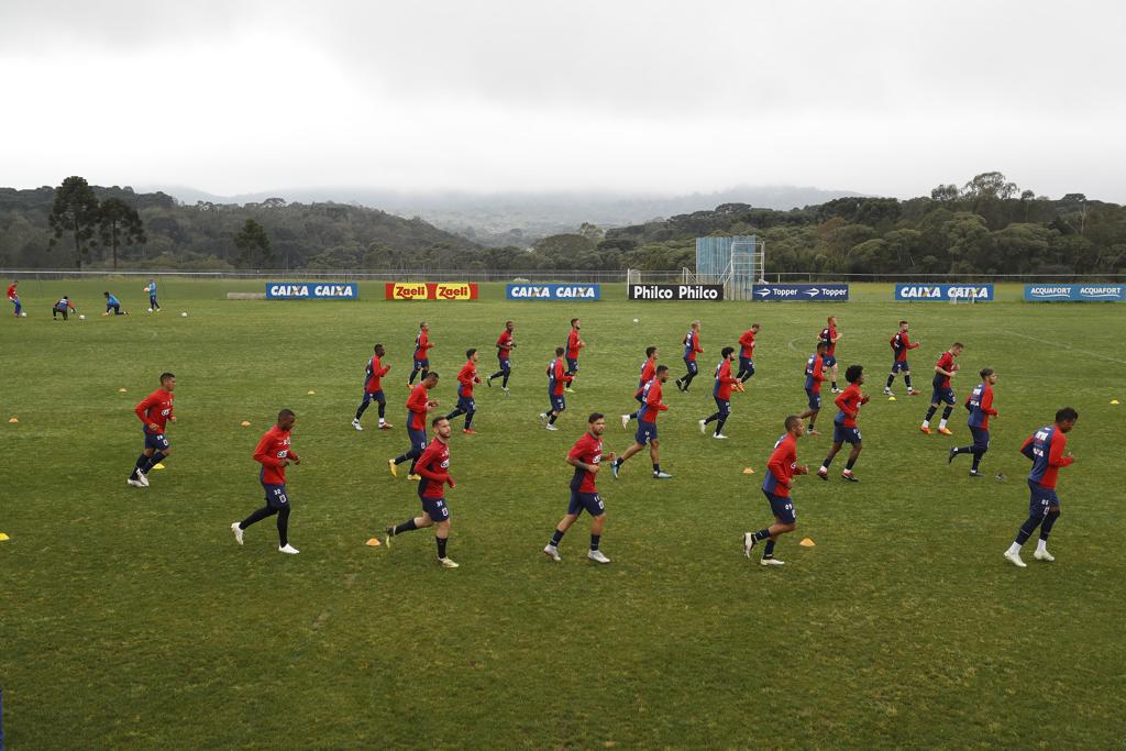 Elenco do Paraná em treino no Ninho da Gralha. | Jonathan Campos/Gazeta do Povo