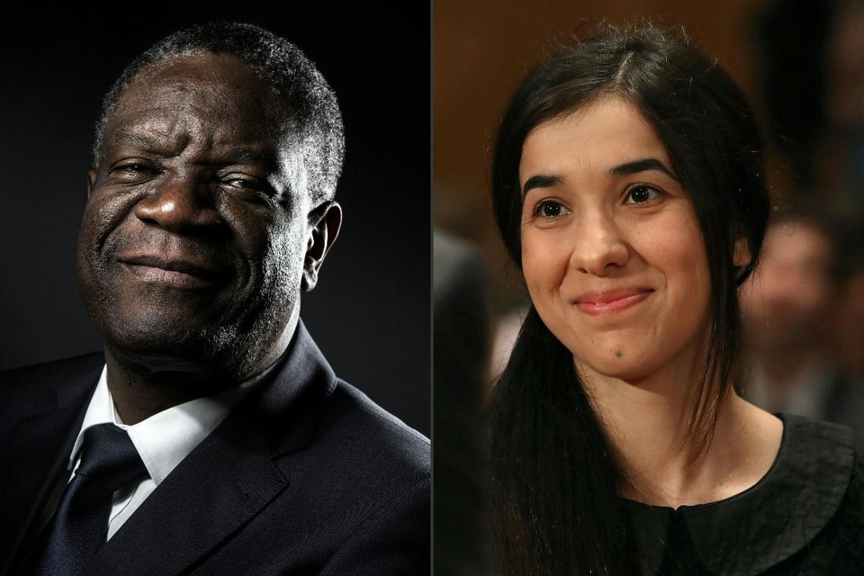 Nobel da Paz é concedido à dupla que luta pelo fim da violência sexual em conflitos armados Denis Mukwege e Nadia Murad foram os vencedores do prêmio Nobel da Paz 2018 | JOEL SAGET/AFP