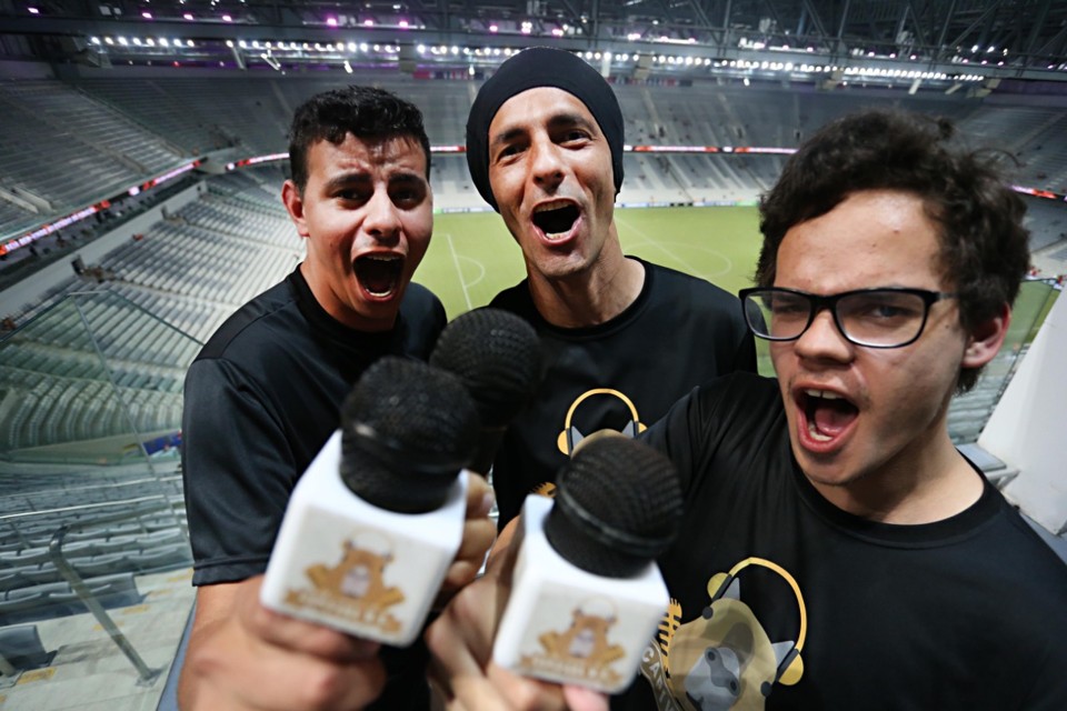 Jhonny Pedroso, Vinicius Moschen e Christofer Secco, da rádio Capivara. | Albari Rosa/Gazeta do Povo
