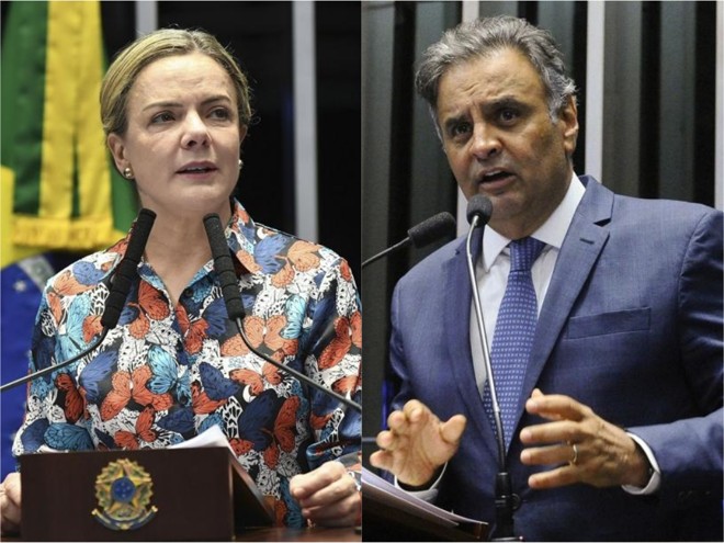 Gleisi Hoffmann (PT-PR) e Aécio Neves (PSDB-MG) estão entre os congressistas eleitos alvos de investigações | Jefferson Rudy e Moreira Mariz/Agência Senado/