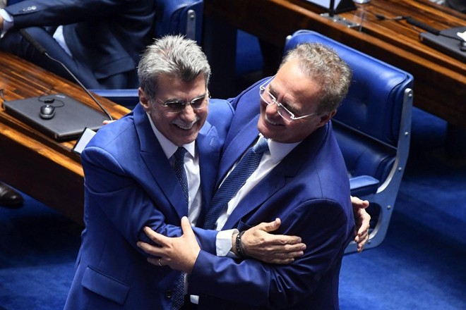 Ex-presidente da Casa, Renan Calheiros (MDB-AL) sai na frente e é visto por muitos como predileto na disputa para a presidência do Senado | Marcos Oliveira/
Agência Senado