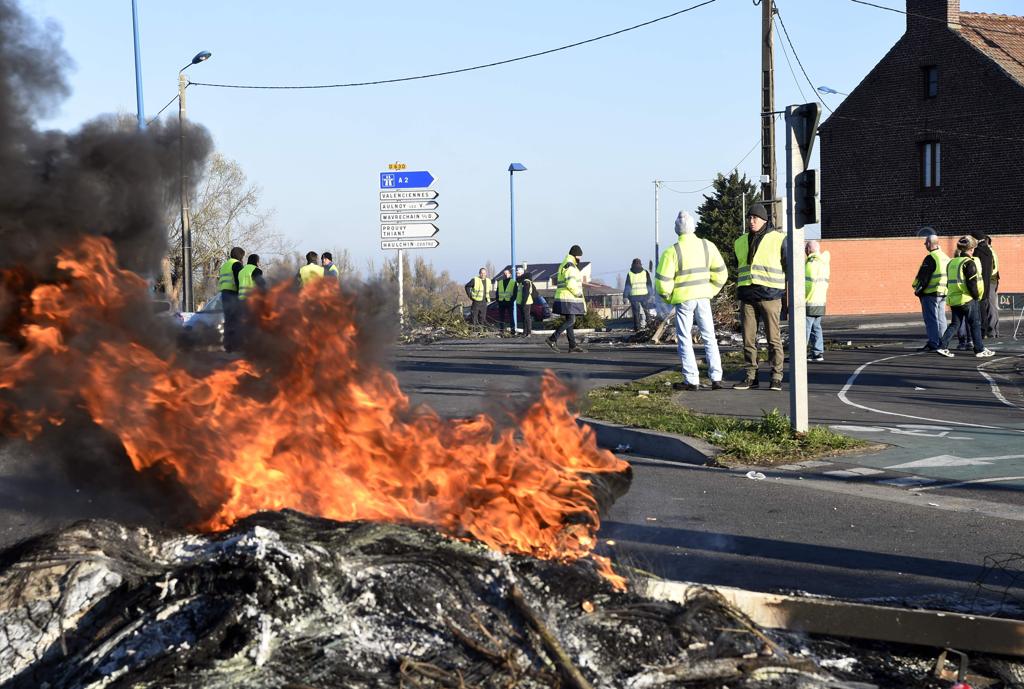 Protesto dos “coletes amarelos”, na França | FRANCOIS LO PRESTI/AFP