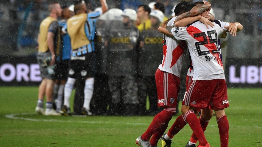 Grêmio acabou eliminado pelo River. Decisão foi confirmada pela Conmebol. | NELSON ALMEIDA/AFP/