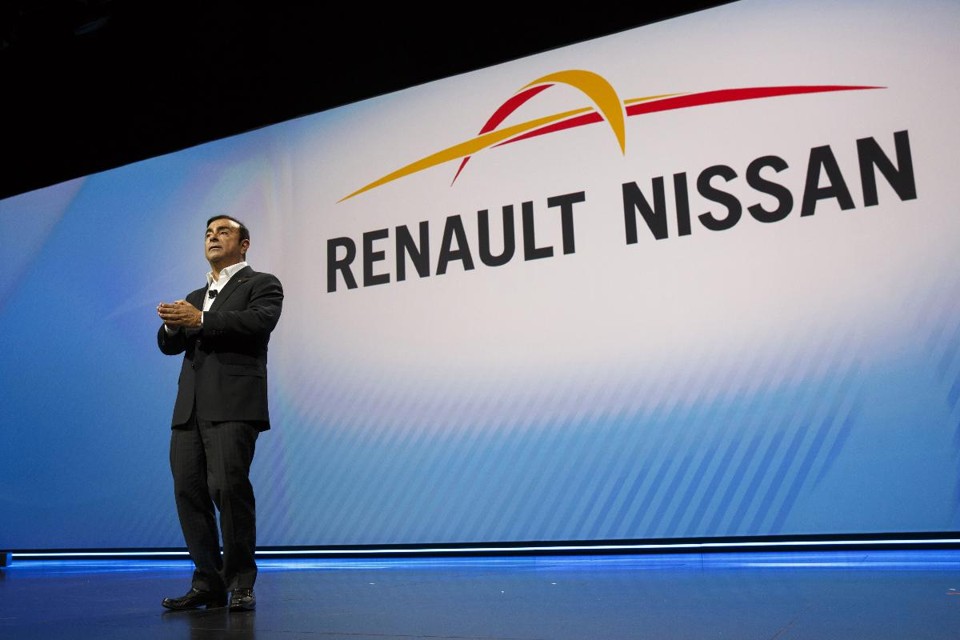 Carlos Ghosn, da aliança Renault-Nissan, durante evento em 2017 nos Estados Unidos | Patrick T. Fallon/Bloomberg