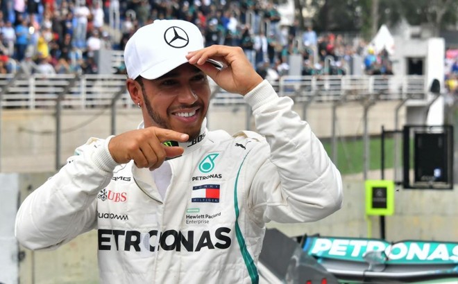O primeiro lugar no grid ficou com o inglês Lewis Hamilton, com o tempo de 1min07s281 | NELSON ALMEIDA/AFP