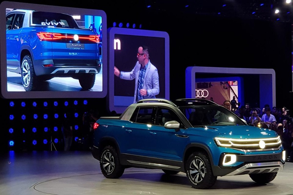 A picape Tarok foi revelada pela Volkswagen durante o dia de imprensa do Salão de São Paulo. | Renyere Trovão / Gazeta do Povo