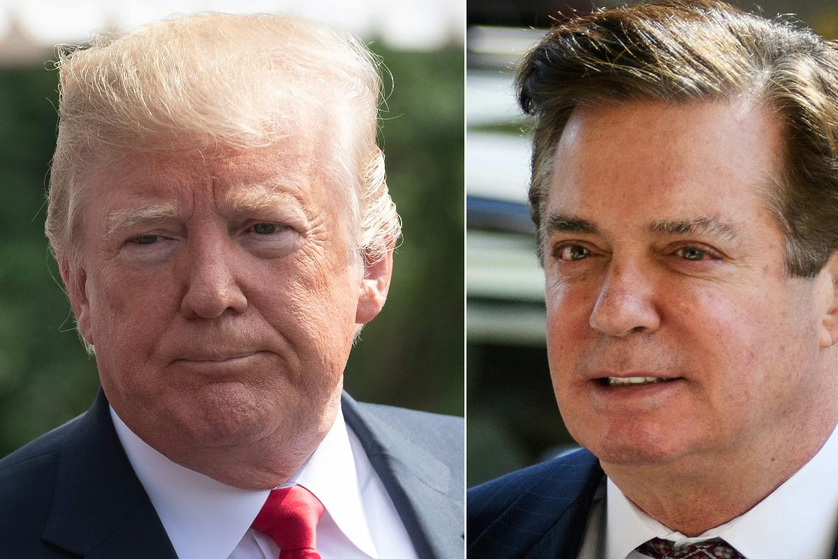 Presidente dos EUA, Donald Trump, e Paul Manafort, ex-chefe de campanha de Trump | NICHOLAS KAMM/AFP