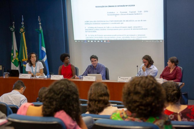 Lançamento do programa UnB 2030, que terá como foco a interdisciplinaridade em prol do desenvolvimento inclusivo e sustentável. | Raquel Aviani/Secom UnB