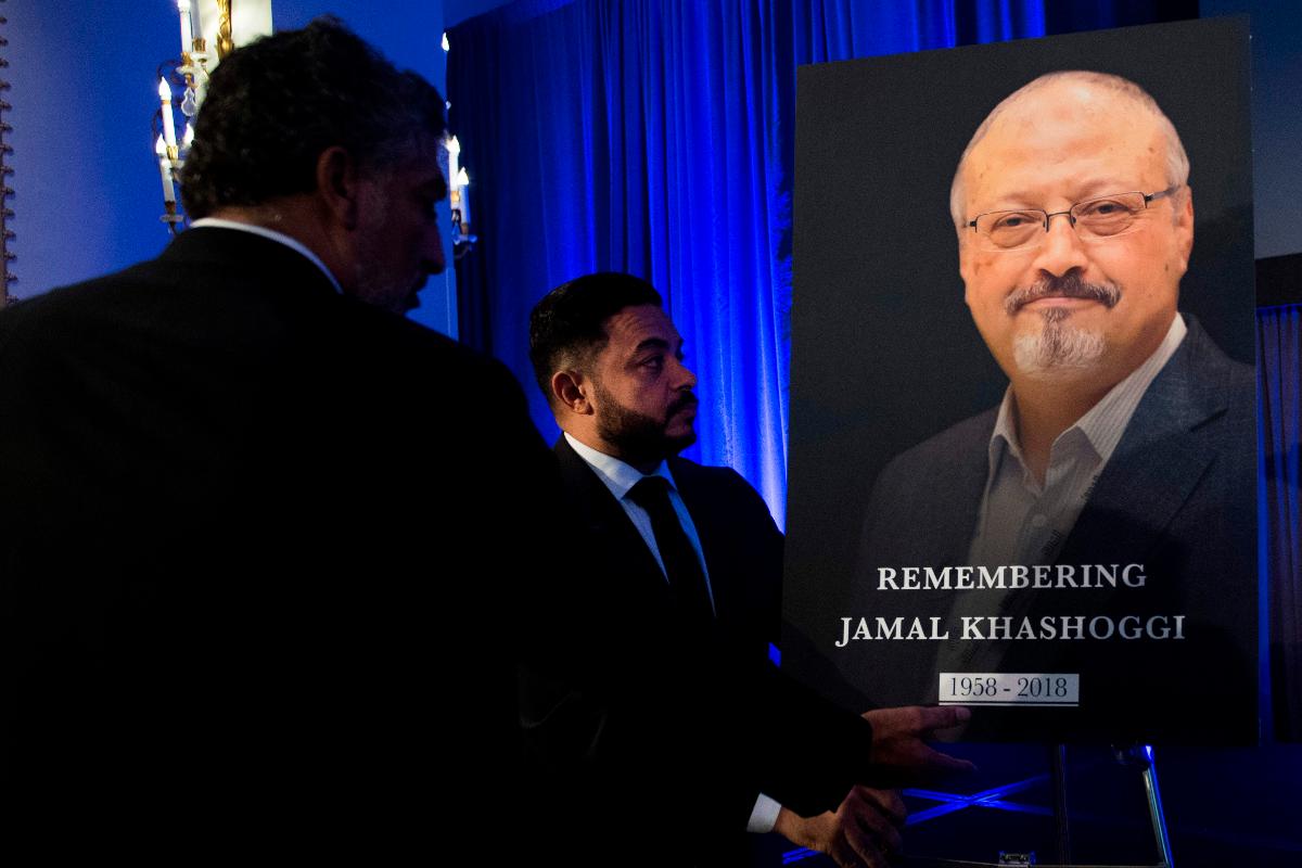 Funeral em memória de Jamal Khashoggi realizado em Washington, 2 de novembro | JIM WATSON / AFP