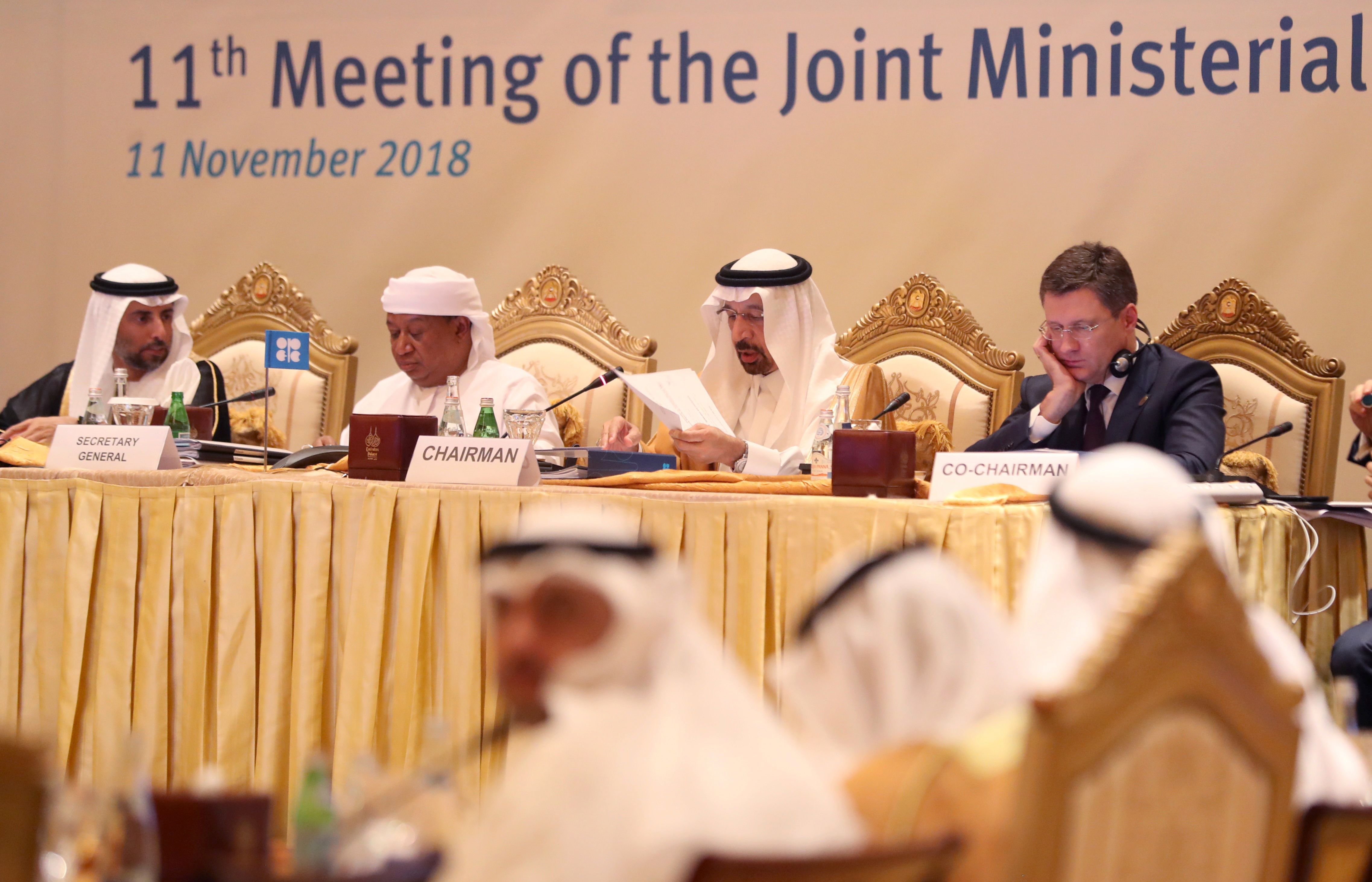 Reunião de membros da Opep, em Abu Dabi. | Karim Sahib/AFP