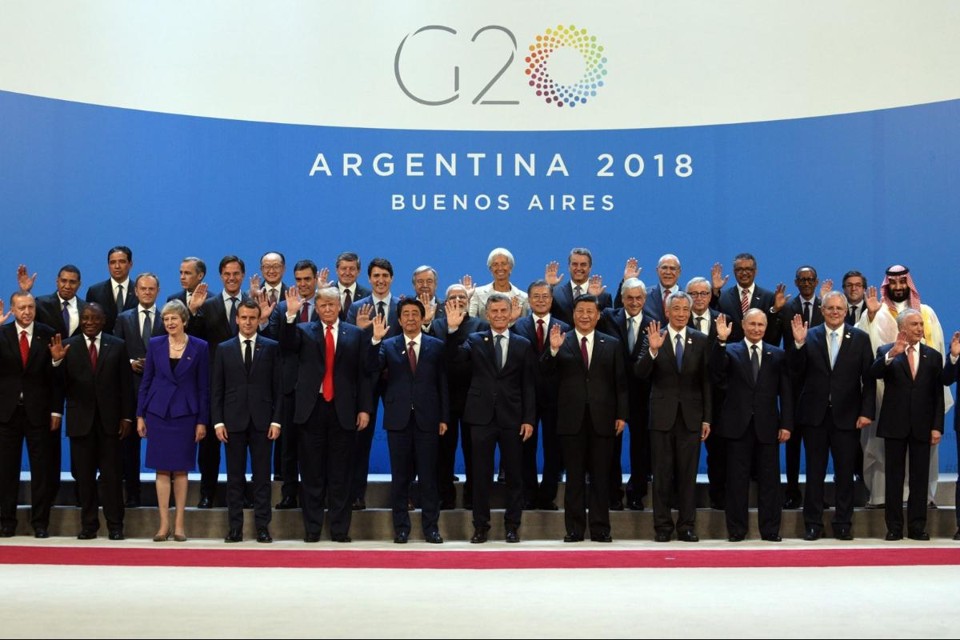 “Foto de família” da reunião do G20 em Buenos Aires | Reprodução G20 Argentina