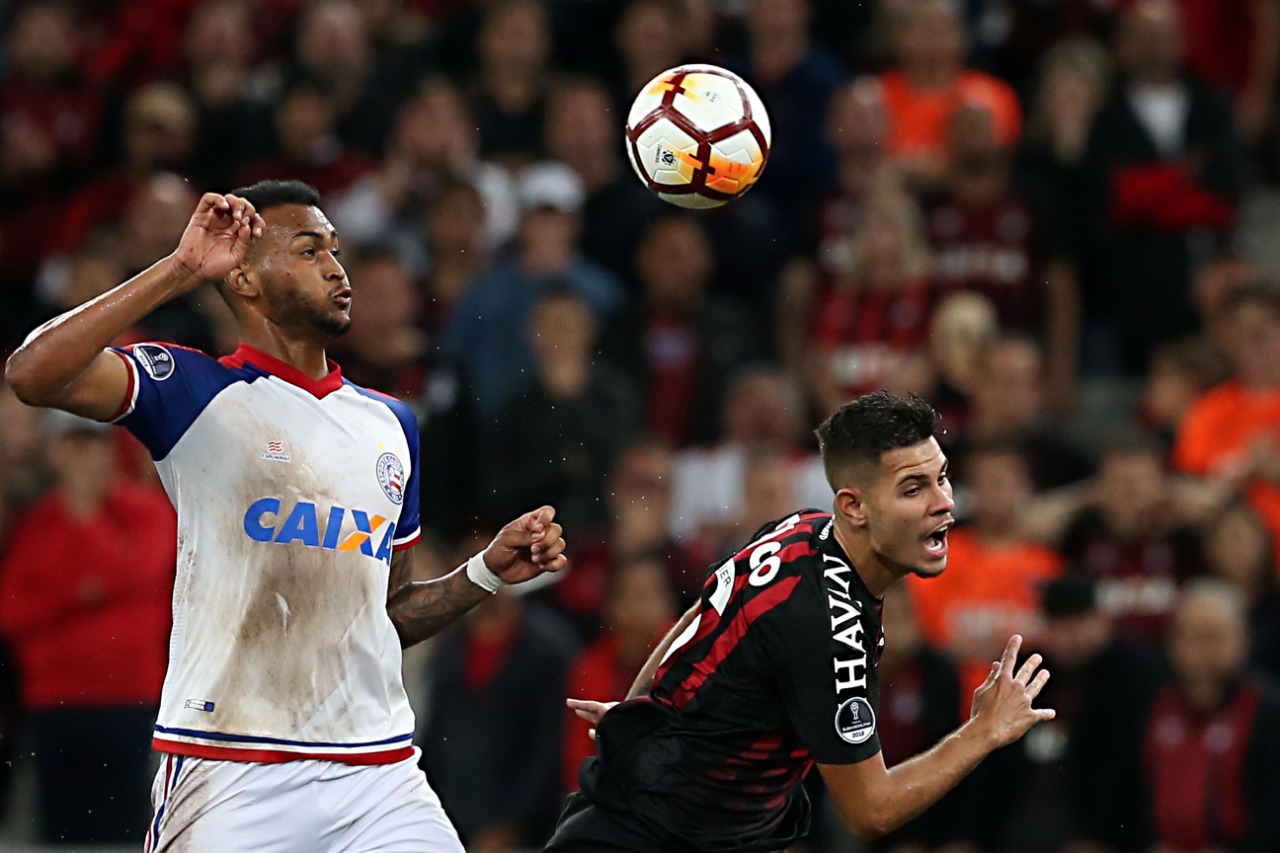 Bruno Guimarães, do Atlético, no jogo contra o Bahia na Baixada. | Albari Rosa/Gazeta do Povo/