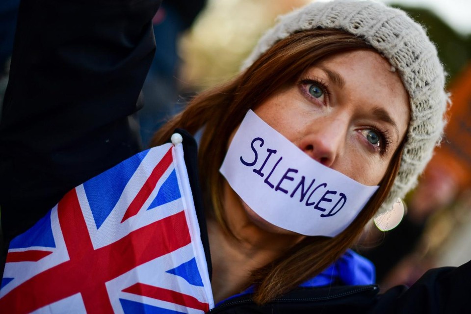 Manifestante pró-Brexit em Londres nesta terça-feira (11) | Chris J. Ratcliffe / Bloomberg