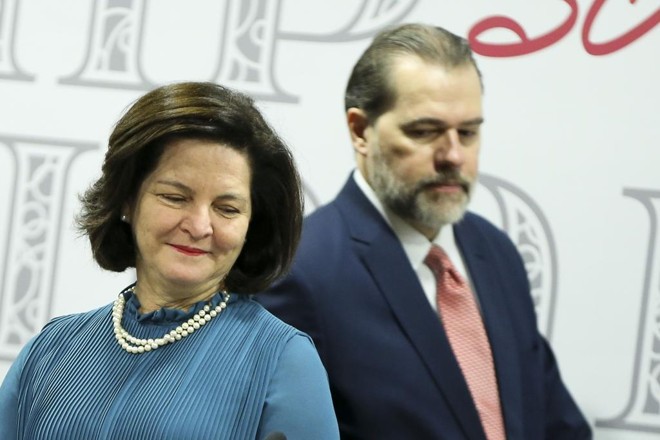 A procuradora-geral da República, Raquel Dodge, e o presidente do STF, Dias Toffoli. | Marcelo Camargo/Agência Brasil
