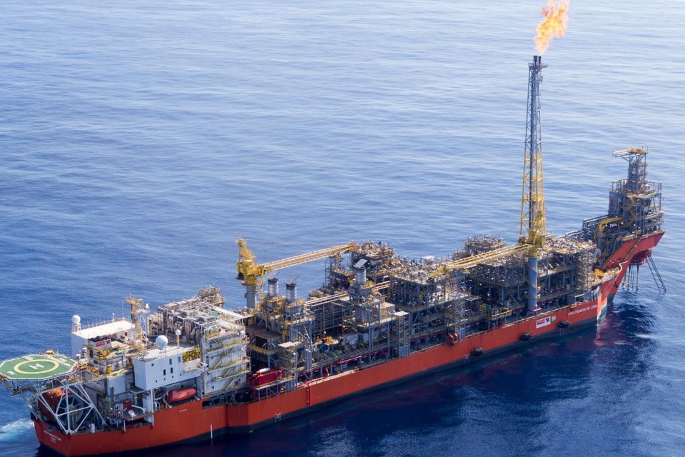 Navio plataforma da Petrobras no campo de Libra | André Ribeiro/
Petrobras