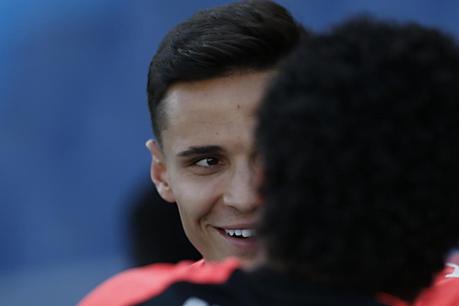 Raphael Veiga no treino do Atlético em Barranquilla, antes da primeira final da Sul-Americana. Jogador está entre os mais cobiçados no mercado da bola neste final de 2018. | Albari Rosa/Gazeta do Povo