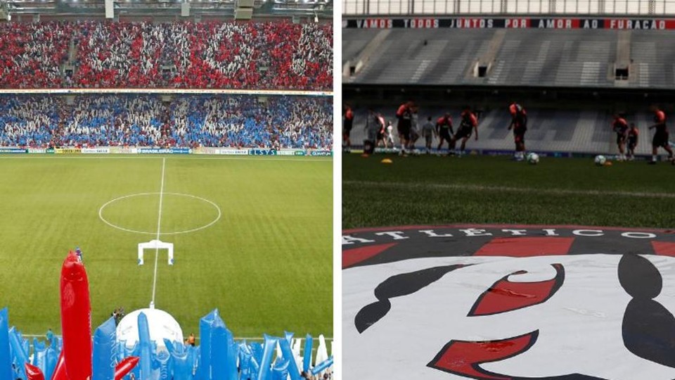À esquerda, a torcida do Paraná no jogo que quebrou o recorde da Arena. | Arquivo
Gazeta do Povo