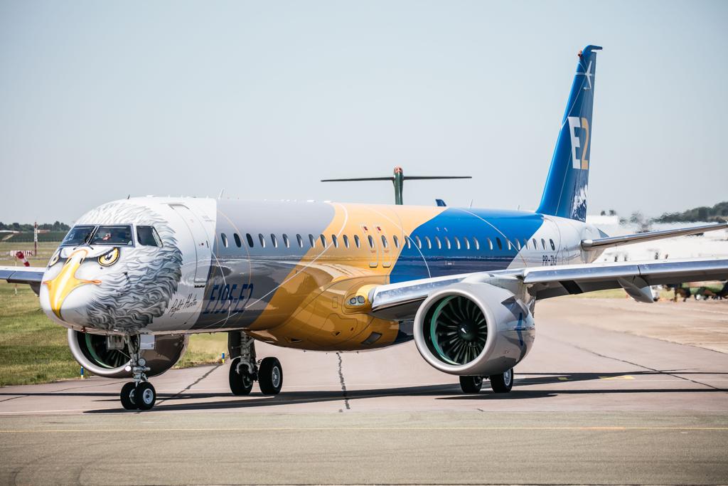 E195-E2, avião da segunda geração da família de E-Jets da Embraer | adrien daste/DIVULGAÇÃO/EMBRAER