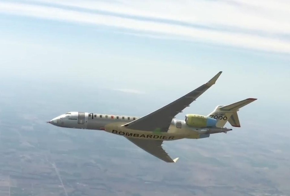 Na foto, uma das versões do Global 7500, jatinho que, segundo a Bombardier, é o maior e mais longo da categoria. | Reprodução/