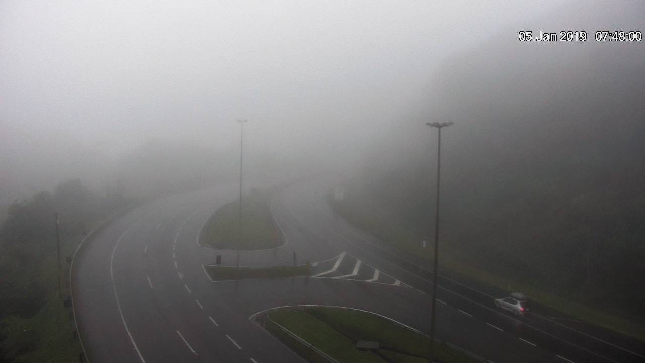 Pela manhã. antes do acidente, visibilidade na 277 estava comprometida por causa da neblina densa | Ecovia/Divulgação