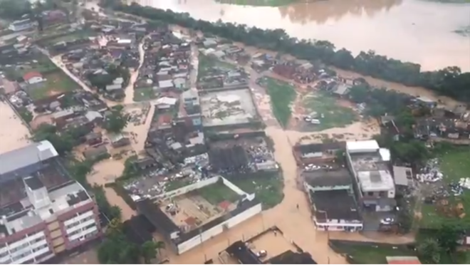 Imagem aérea de São José, na Grande Florianópolis | Corpo de Bombeiros de Santa Catarina/Reprodução