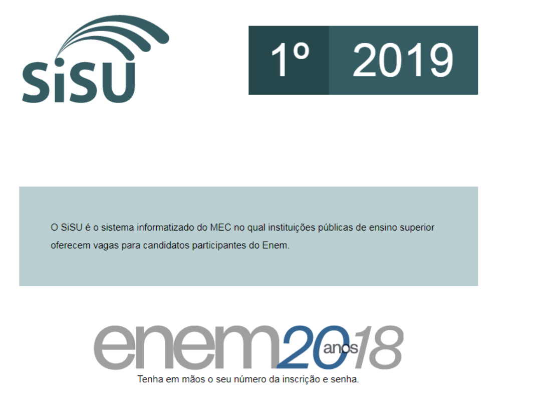 Ao todo, o Sisu oferece, em 2019, 235.461 vagas em 129 instituições públicas de todo o país | Reprodução/ Sisu