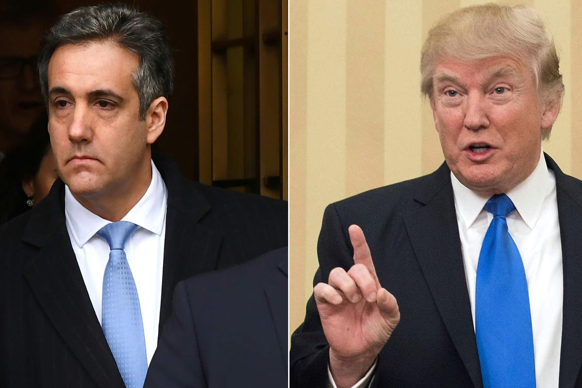 Michael Cohen (à esquerda) e o presidente dos EUA Donald Trump | TIMOTHY A. CLARY / AFP