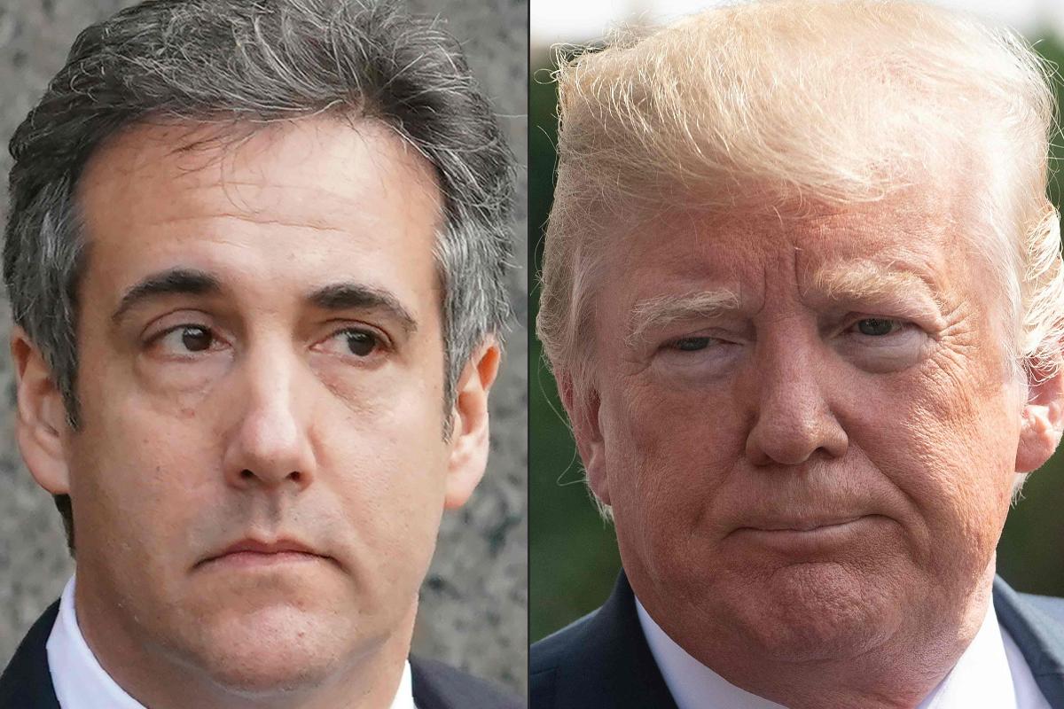 Presidente dos Estados Unidos, Donald Trump (D), teria ordenado seu ex-advogado Michael Cohen (E) a mentir perante o Congresso americano | DON EMMERT/AFP