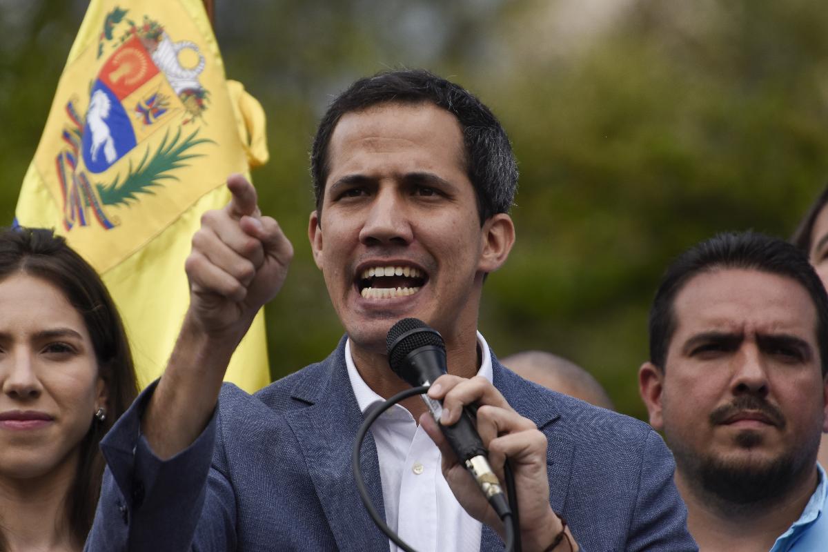 Juan Guaidó, líder da oposição venezuelana, discursa durante comício | Carlos BecerraBloomberg
