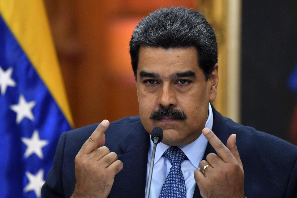 O ditador venezuelano Nicolás Maduro alerta países do Grupo de Lima que vai tomar medidas enérgicas caso eles não revejam sua posição contrária ao seu mandato em 48 horas, 9 de janeiro | YURI CORTEZ / AFP
