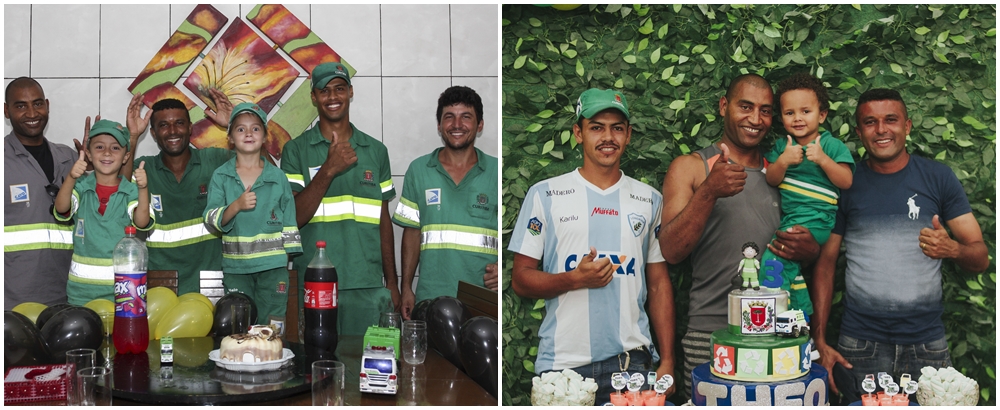 Joãozinho e Theo comemoram os aniversário de 5 e 3 anos com os amigos coletores de lixo. | Cassiano Rosario / Gazeta do Povo/Jéssica Carsoli / Colaboração