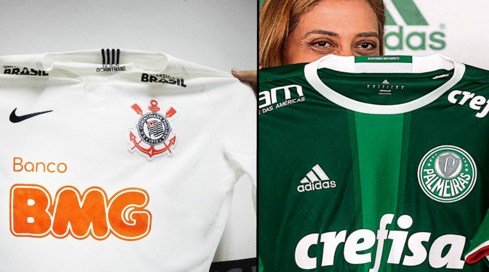 Camiseta do Corinthians-BMG e do Palmeiras-Crefisa | /