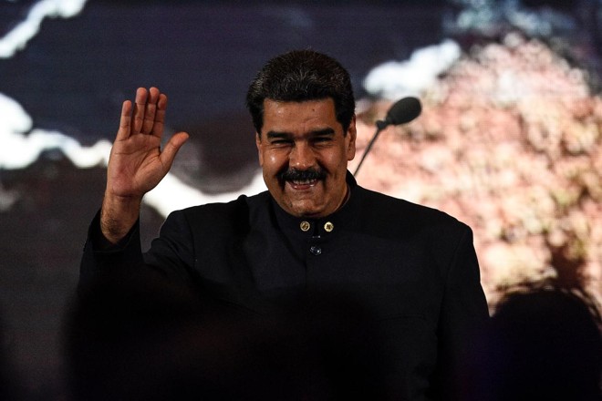 O ditador venezuelano Nicolás Maduro durante apresentação em Caracas, 11 de fevereiro | FEDERICO PARRA / AFP