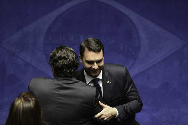 O senador Flávio Bolsonaro no plenário do SenadoPlenário do Senado incia o processo de votação para escolha de seu novo presidente. | Fabio Rodrigues Pozzebom/Agência Brasil