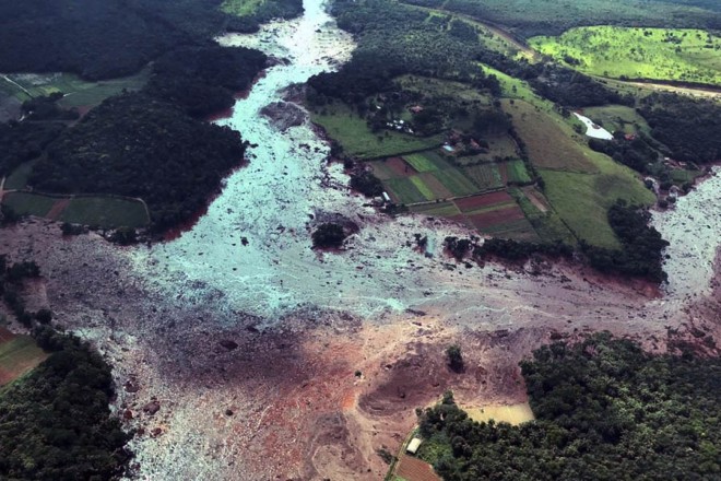 Rastro da lama da barragem de Brumadinho. | PR / Fotos Públicas