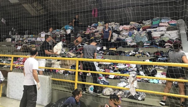 Desabrigados de Guaratuba estão no ginásio de esportes da cidade. | Prefeitura de Guaratuba/